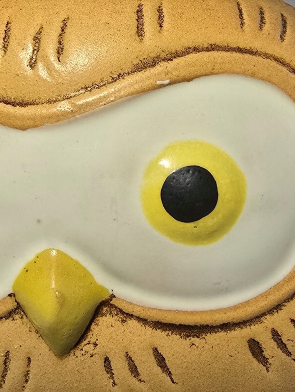Vintage 70's MCM Owl Ceramic Coin Bank Figurine With Stopper 3.5" - Picture 8 of 12